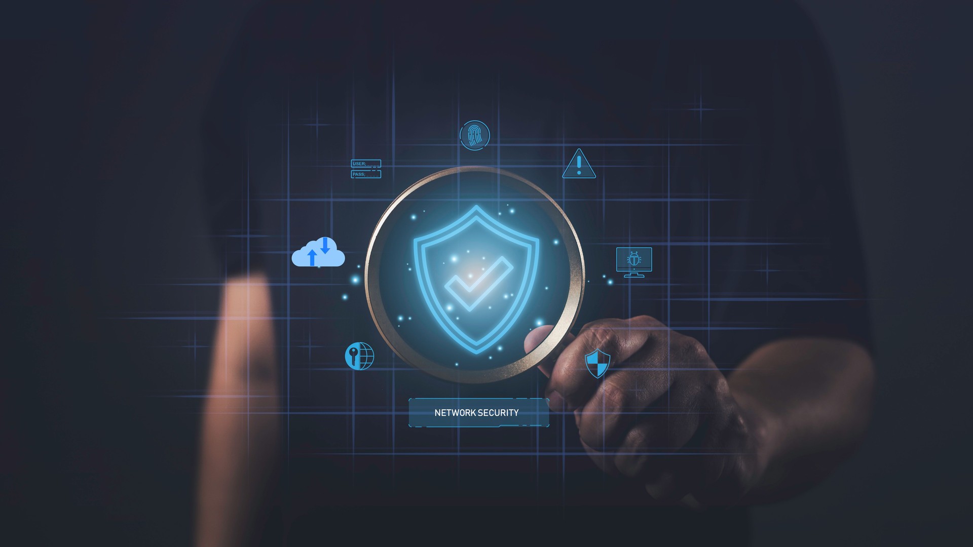 Focus on Cybersecurity Protection Safeguard Privacy with Passwords, Cloud Security, Firewalls, and Antivirus Services for Safe Computer Access